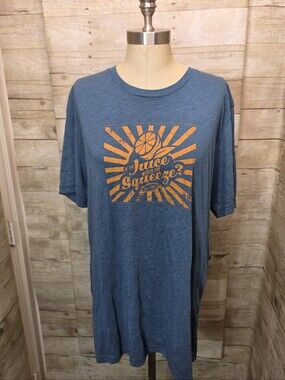 Bella Canvas Blue Short Sleeve Tee with Orange Graphic